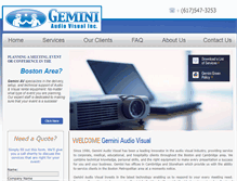 Tablet Screenshot of geminiaudiovisual.com